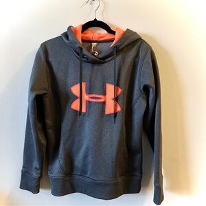 Under Armour small gray and orange cold gear hoodie.